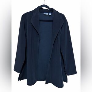 Chico's Black Open Front Knit Jacket Blazer, Size 3/XL/16.
